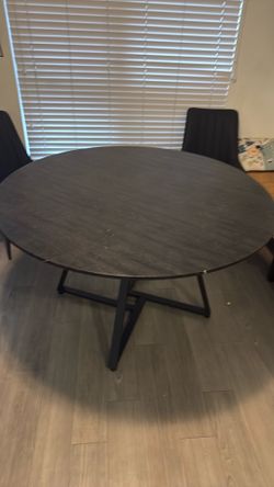 51 inch round Dining Table with metal base