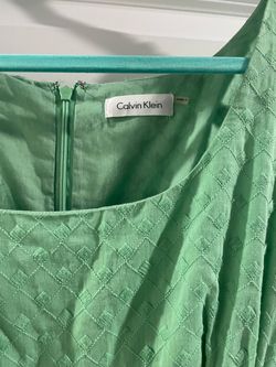 Calvin Klein Green Textured Dress