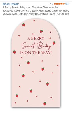 Decorative Arch and Strawberry Decoration for Baby Shower