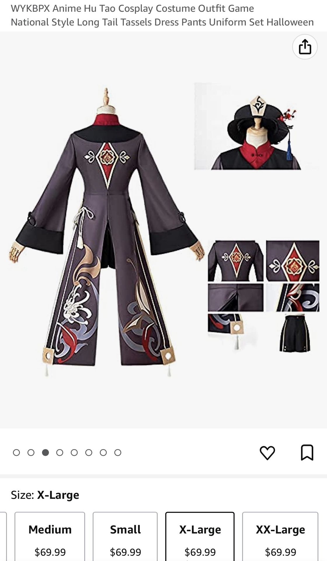 NEW SEALED WYKBPX Anime GENSHIN IMPACT HU TAO Cosplay Costume Outfit Game National Style Long Tail Tassels Dress Pants Uniform Set Halloween