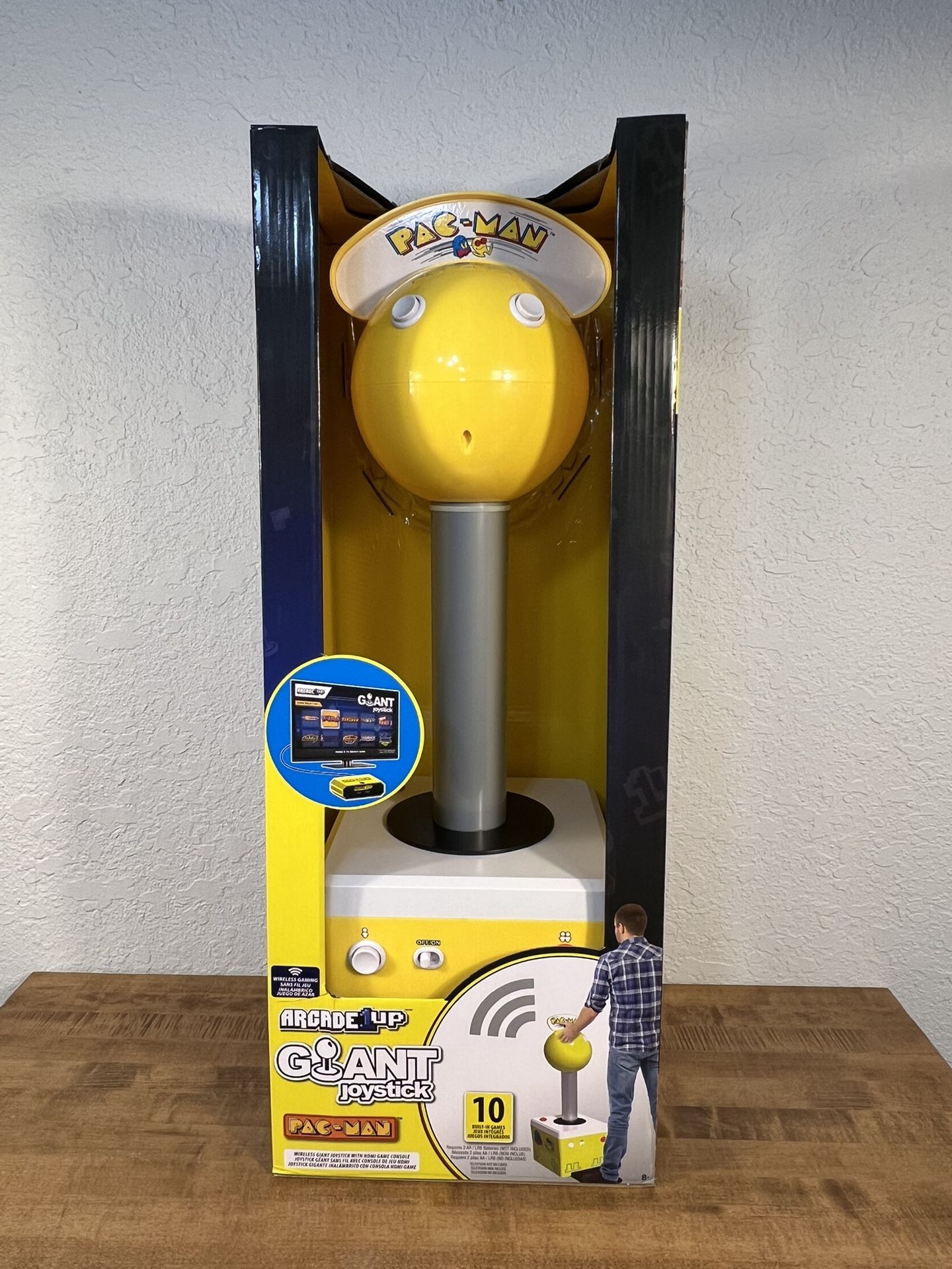 Arcade1Up Pacman Giant Joystick W/ 10 Games Included BRAND NEW!