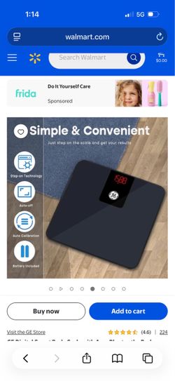 GE Digital Smart Body Scale with App, Bluetooth - Body Weight, BMI - Black