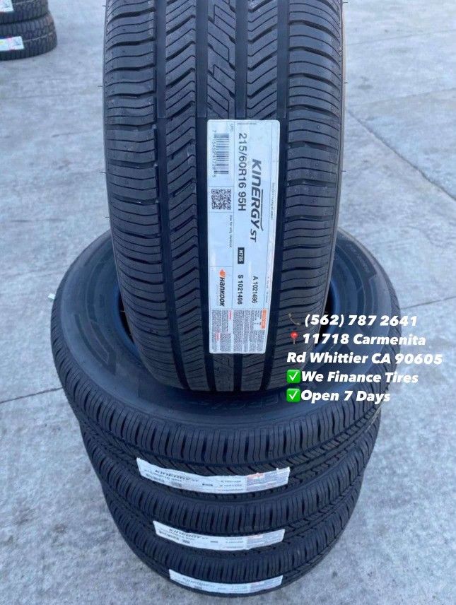 215/60R16 Hankook Kinergy Set of Tires Installed and Balanced Set de Llantas Nuevas Instaladas y Balanceadas