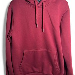 Burgundy/maroon plain cotton hoodie