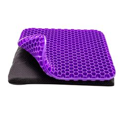 Gel Seat Cushion, Cooling seat Cushion Thick Big Breathable Honeycomb Design Absorbs Pressure Points Seat Cushion with Non-Slip Cover Gel Cushion for 