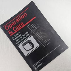 VTG JCPENNEY TV/VCR COMBO OPERATION/CARE MANUAL MODEL (contact info removed)
