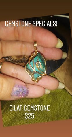 Genuine Eliat Gemstone Necklace Pendant. Stones genuine from Israel!