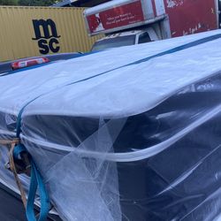 King Pillowtop Mattress and box spring new In Plastic free delivery in Atlanta