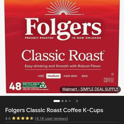 Folgers classic roast coffee