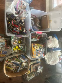 75 plus pounds of Legos 25 pounds of instructions boxes etc