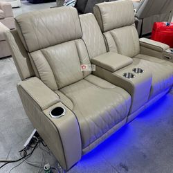 POWER RECLINER SET WITH LED, 3 PC SET SOFA LOVESEAT AND CHAIR [NEW]