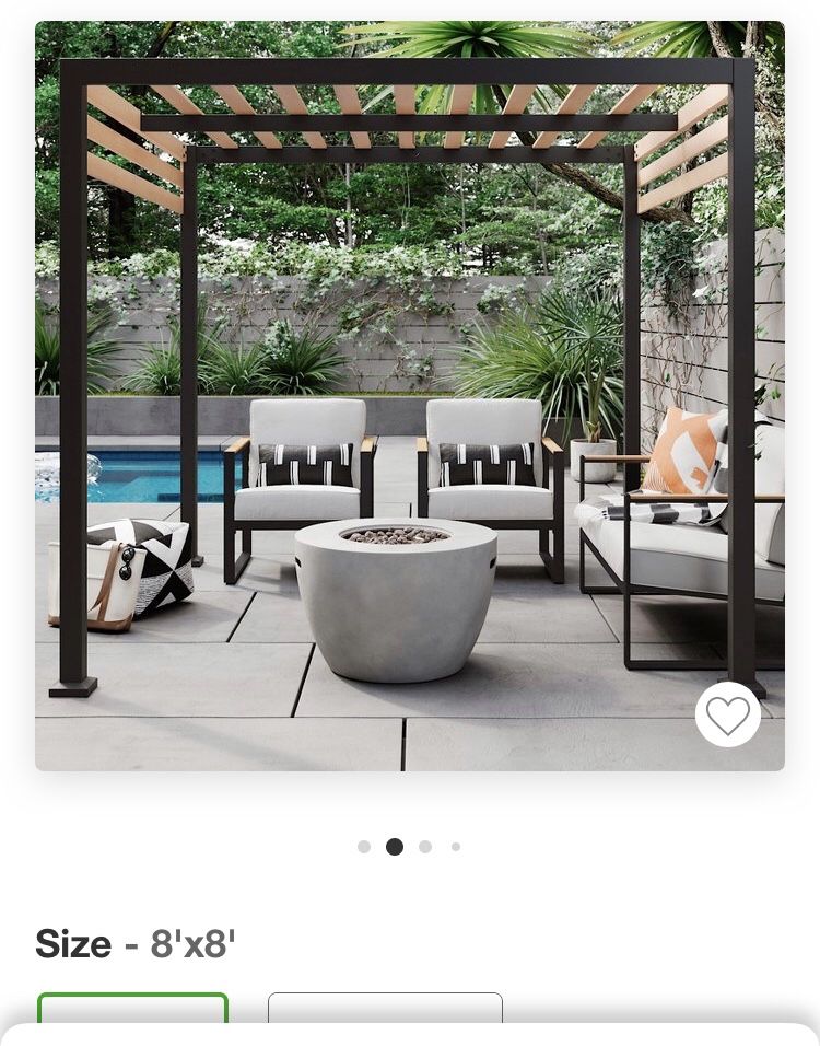 8x8 Pergola with solid slats - Lars