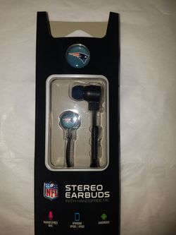 New England Patriots Stereo Earbuds