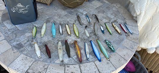 Open Water 606 Fishing Jig Bag with 25 Assorted Iron Jigs (Tady/Salas/CandyBar/Killer & more!!