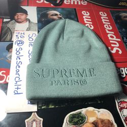 Supreme teal beanie