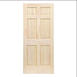 RELIABILT 28-In X 80-In Clear 6-Panel Solid Core Unfinished Pine Wood Slab Door