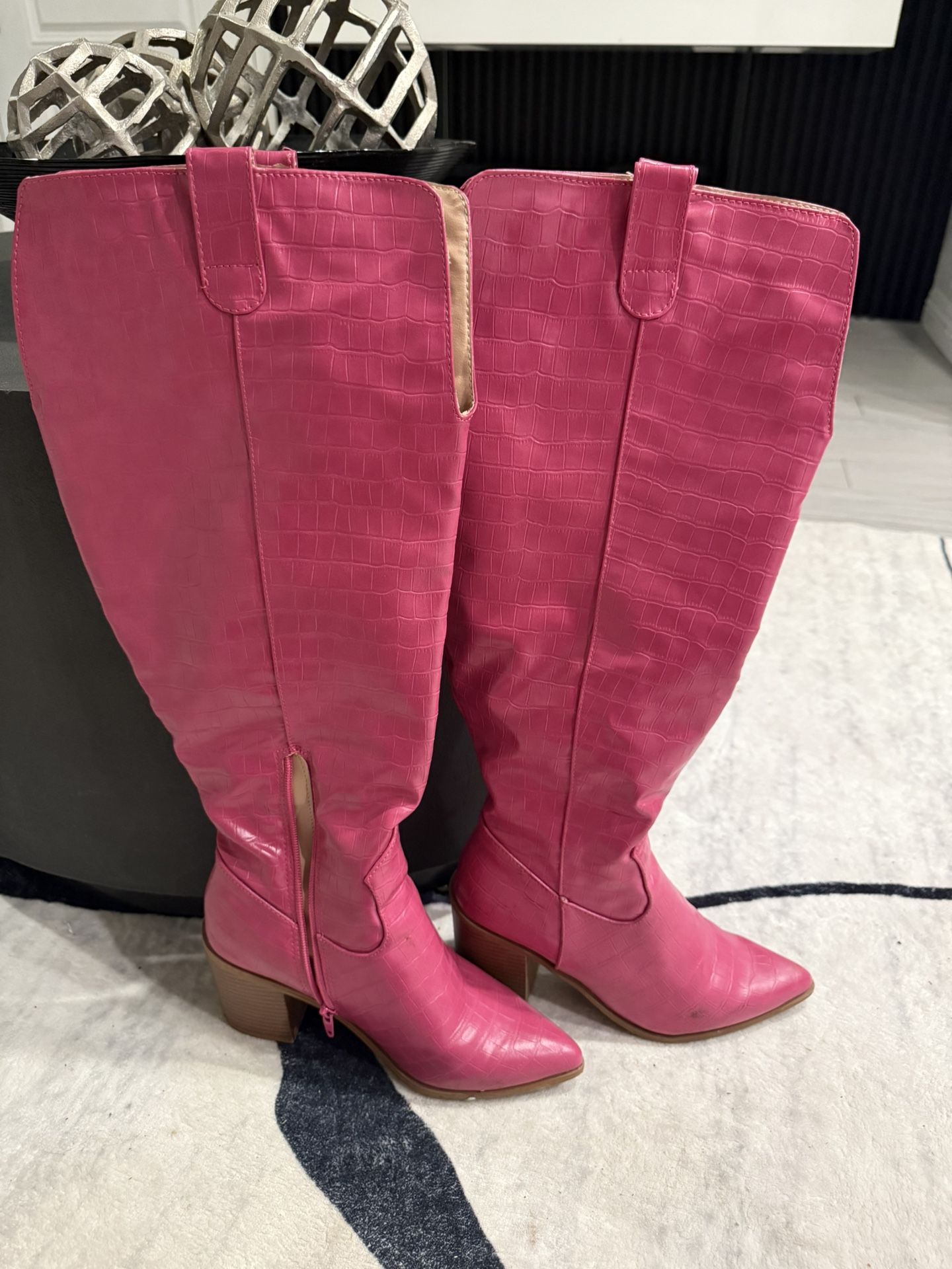 Journee Womens Therese Stacked Heel Knee High Boots Size 6.5