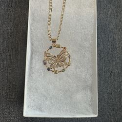 Chain With A Butterfly Plated Gold 18k