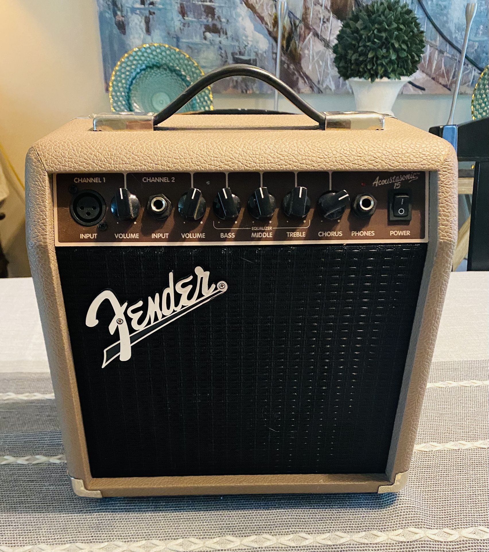 Fender - portable amplification for acoustic-electric guitar and microphone.