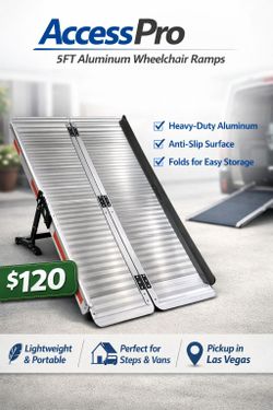 AccessPro 5FT Aluminum Wheelchair Ramps