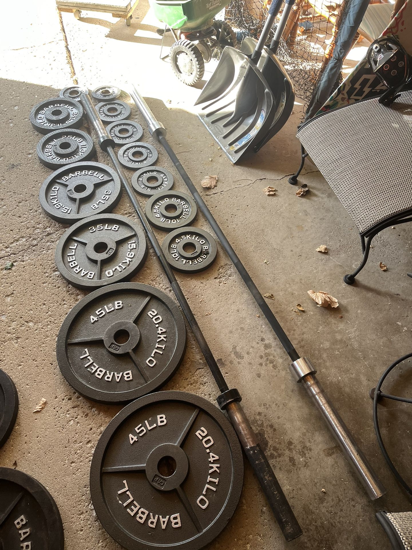 Olympic Weight Set And 2 Bars