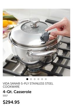 Vida Sana 5-Ply Stainless Steel 4-Qt Casserole