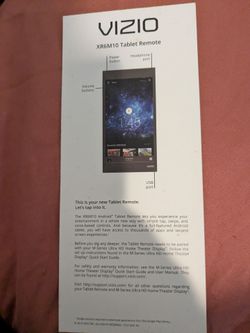 Vizio XR6M10 tablet remote for TV