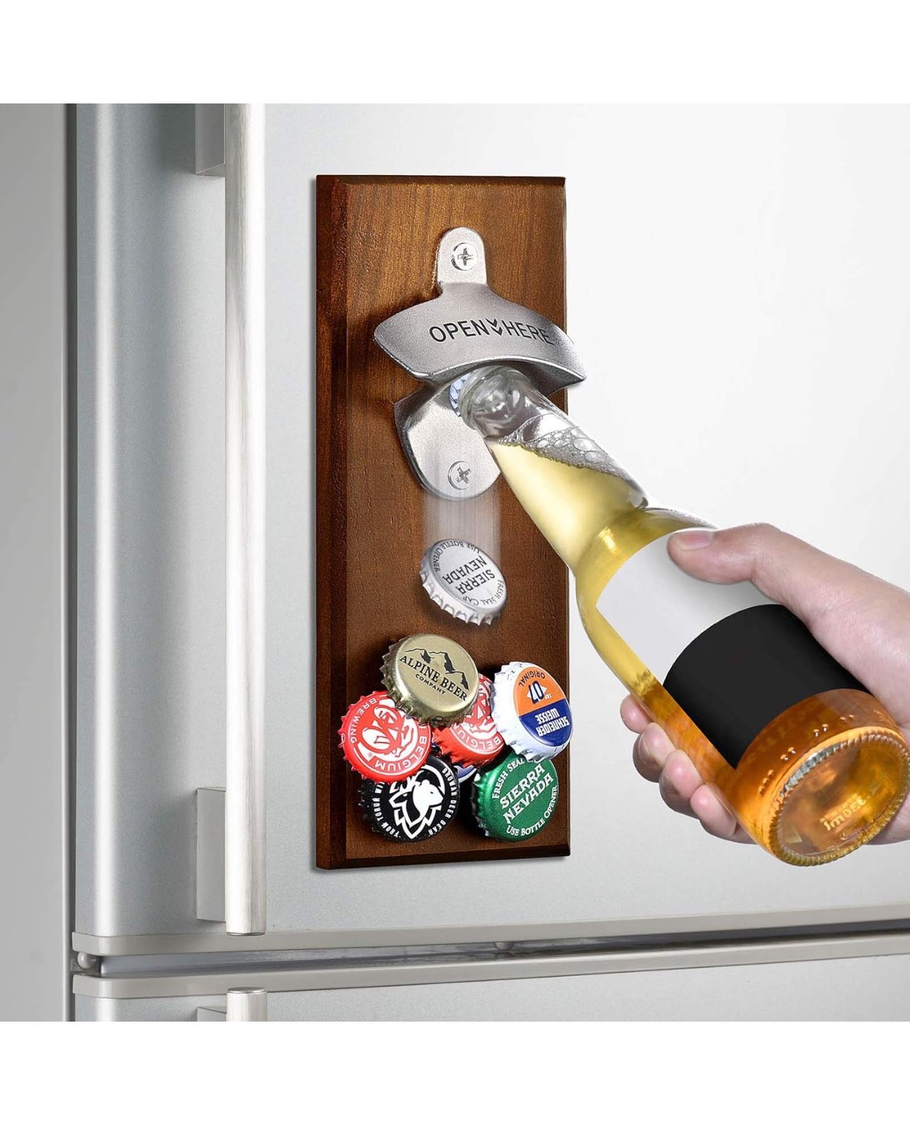 Brandnew Gifts for Men Dad Husband, Wall Mounted Magnetic Bottle Opener, Unique Christmas Beer Gift Ideas for Him Boyfriend, Stocking Stuffers Cool St