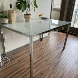 White Glass table
