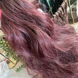 red Burgundy clipping Hair Extensions