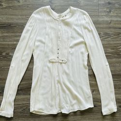 Free People Women’s White Tunic Shirt Size Medium