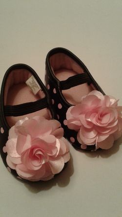 Stepping Stones Girls Infant 3-6 Mon. Pink Polk a Dot Shoes