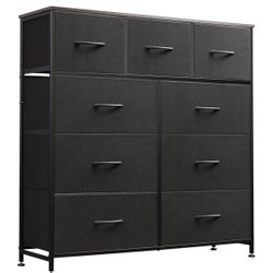 9-Drawer Dresser, Fabric Storage Tower for Bedroom, Tall Chest Organizer BLACK NEW