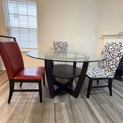 4 Chair Dining Set w/slip covers