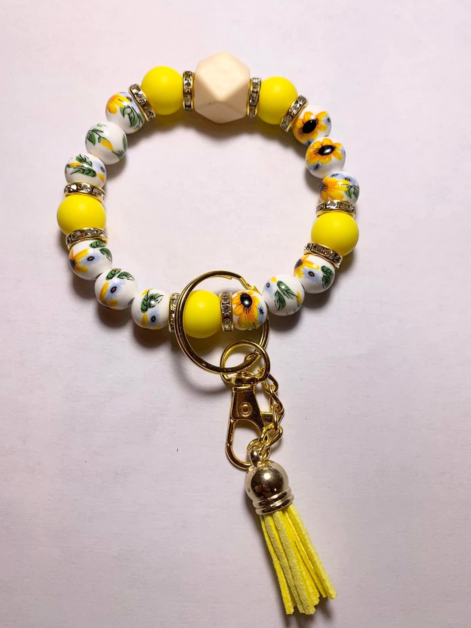 Sunflower Keychain Wristlet