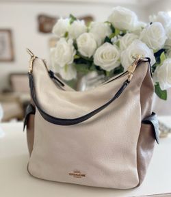 Coach Pennie Shoulder Bag In Colorblock Chalk Multi Pocket Tote Leather