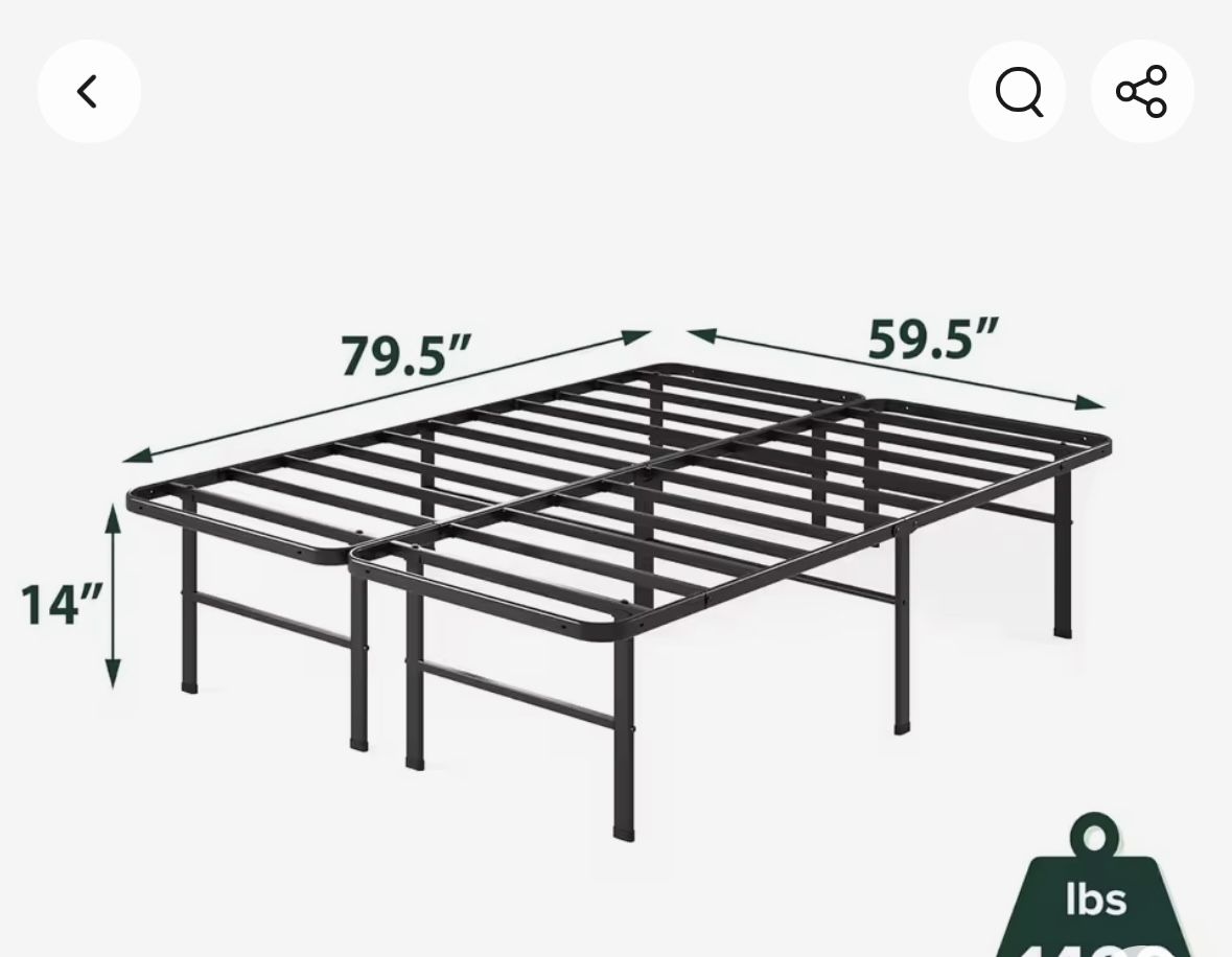Bed frame queen steel