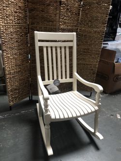 Better Homes & Gardens Ridgely Slat Back Mahogany Rocking Chair, White