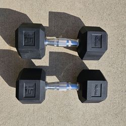 A Pair of 15 pd Dumbbells