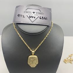 10k Gold Piece With Rope Chain. Package Deal 