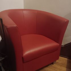 red leather chair