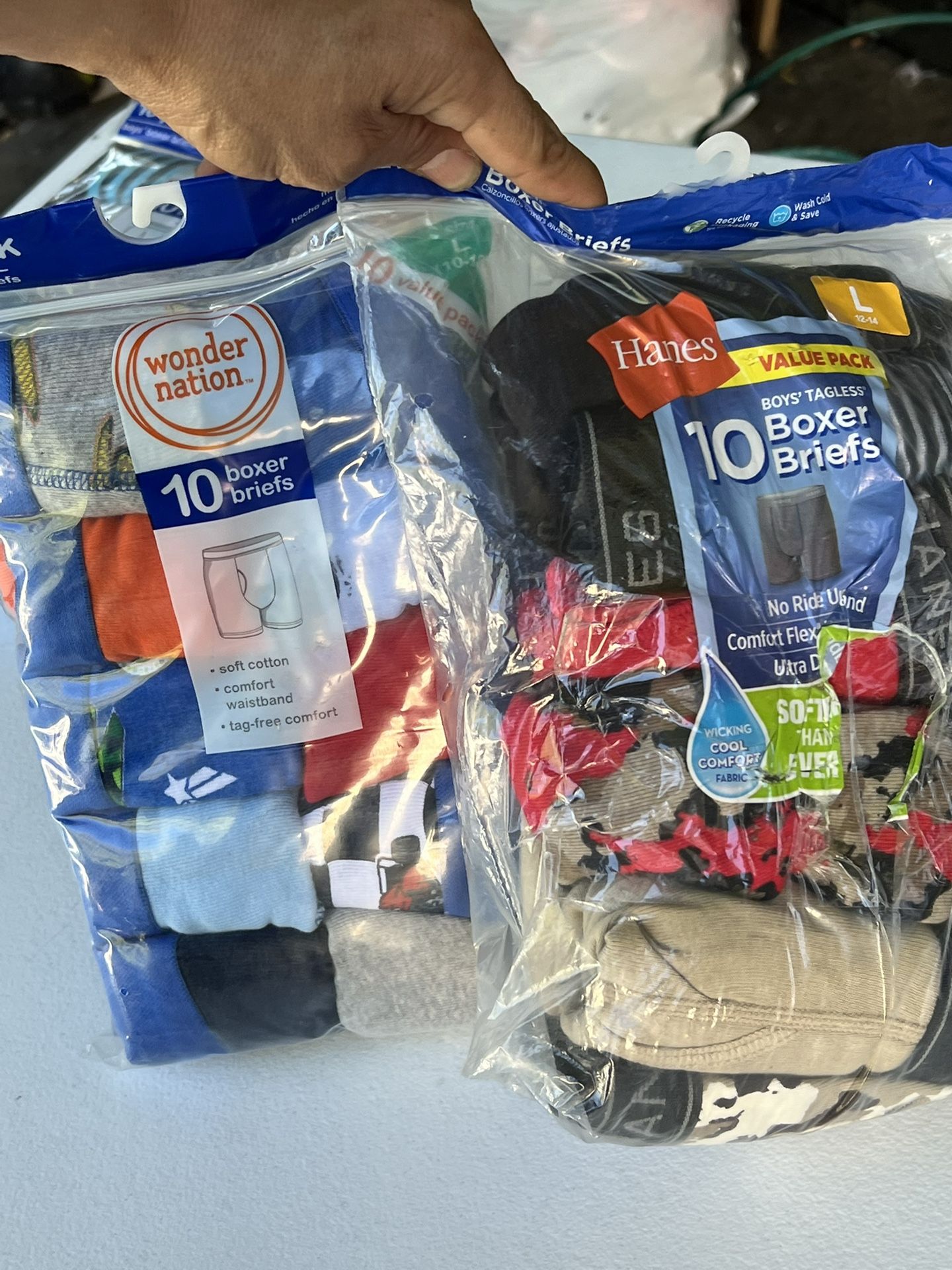 (2) Brand New 10 Packs Of Boxer Briefs For Boys
