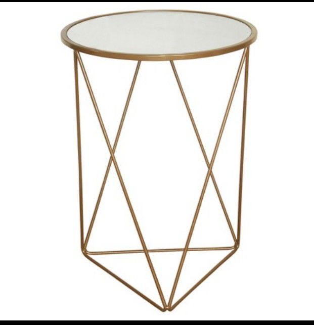 Triangle Accent Table With Round Glass