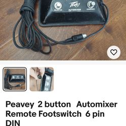 Peavey 2 button Automixer Remote Footswitch 6 pin DIN 