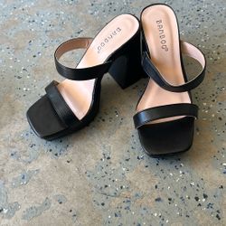 Black Thick Heel