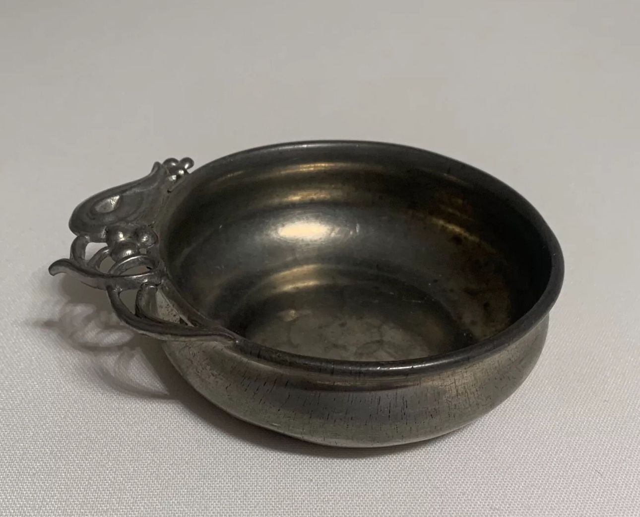 Antique Buenilum Pewter Porringer / Wine Tasting Cup
