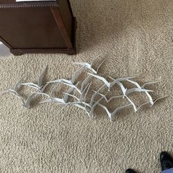 Rare Vintage 1960s Curtis Jere Birds In Flight Wall Sculpture, About 58” X 24” X 9”