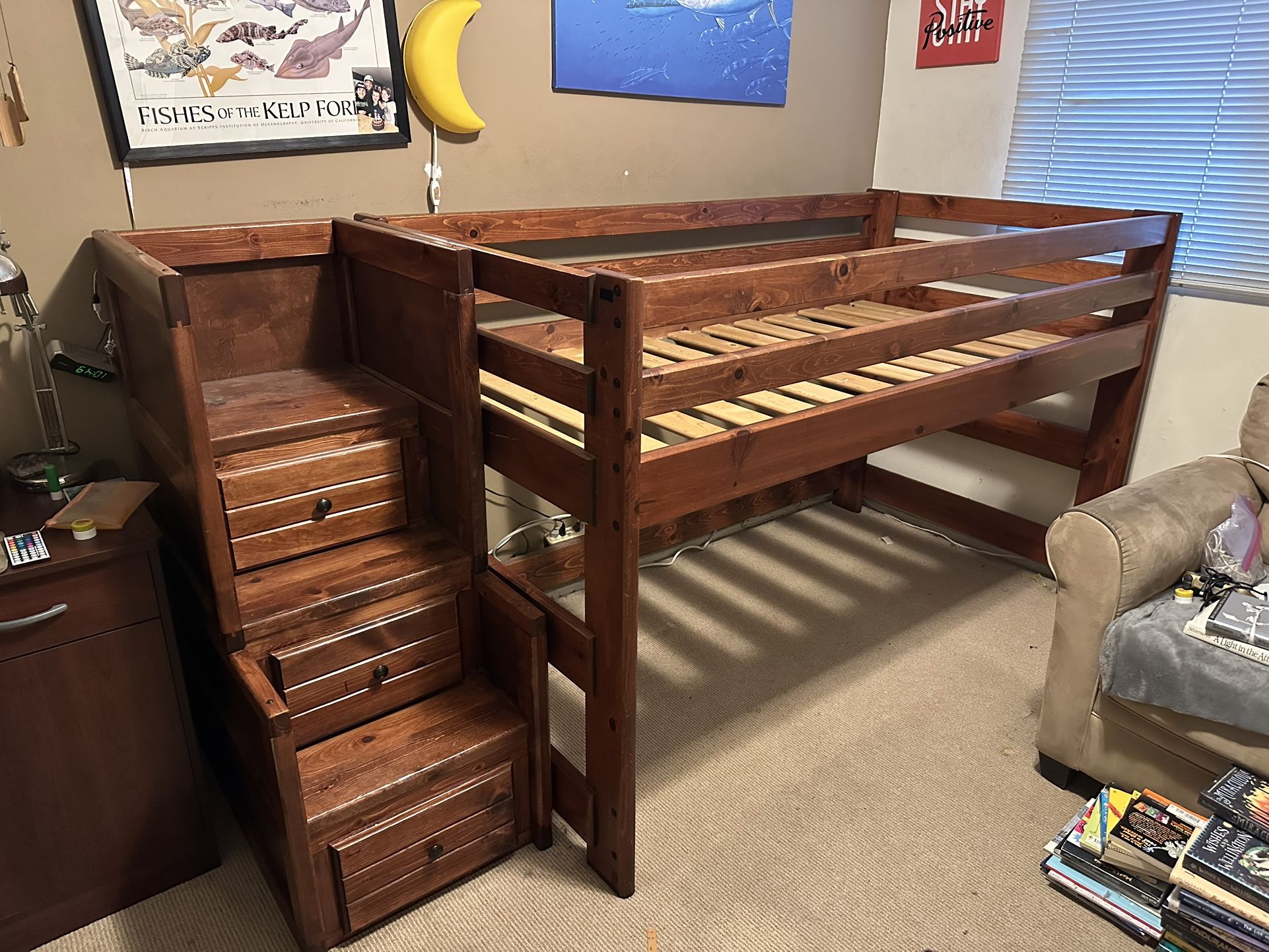 Twin Bed • Loft Bed With Stairway