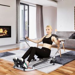 💪🏼🚣‍♂️Exercise Adjustable Double Hydraulic Resistance Rowing Machine