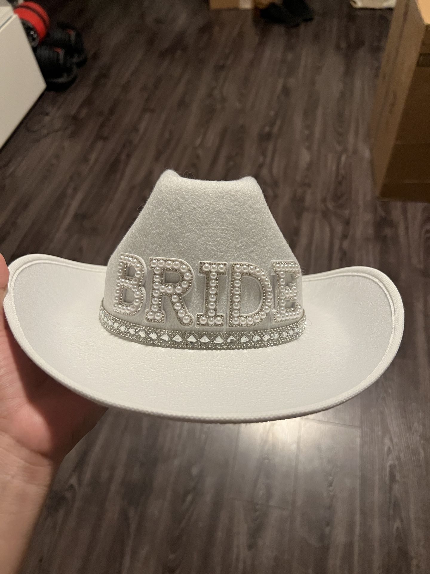 Bride white Cowboy Hat bachlorette Hat